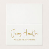金ゴールドとクリームワイルドライフフォトグラファーの名刺 名刺 (外部フラット)