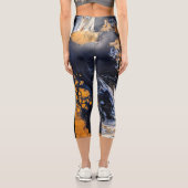 金ゴールドとグリッターの大理石のテクスチャ彫刻セレニティ カプリレギンス (裏面)