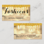 金ゴールドとグリッター 名刺 (正面/裏面)