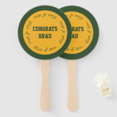 金ゴールドとグリーンおめでとう2023年の授業 ハンドファン (正面&裏面)