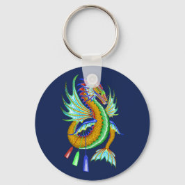 金ゴールドとグリーンウォーター・ドラゴンボートレース キーホルダー