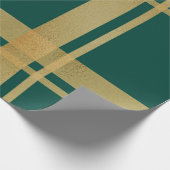 金ゴールドとグリーンクリスマスラッピング紙 ラッピングペーパー (角)