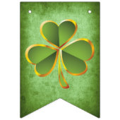 金ゴールドとグリーンクローバー結婚アイリッシュブライダルシャワー バンティングフラッグ (第1の旗)