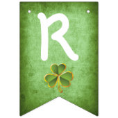金ゴールドとグリーンクローバー結婚アイリッシュブライダルシャワー バンティングフラッグ (第3の旗)