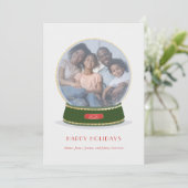 金ゴールドとグリーングライマースノードローブホリデーカード 案内状 (スタンド正面)