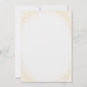 金ゴールドとグリーングライマースノードローブホリデーカード 案内状 (裏面)