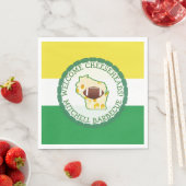 金ゴールドとグリーンサッカーウィスコンシンカラーズパーティー スタンダードランチョンナプキン (インサイチュ)