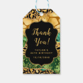 金ゴールドとグリーンサファリゲート誕生日ありがとう ギフトタグ (正面)
