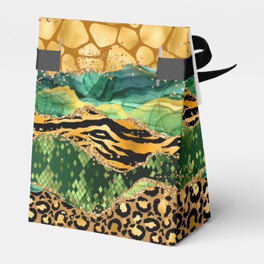 金ゴールドとグリーンサファリゲート誕生日ありがとう フェイバーボックス (裏面サイド)