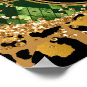 金ゴールドとグリーンサファリゲート誕生日へようこそ ポスター (角)