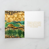 金ゴールドとグリーンサファリゲート誕生日 サンキューカード (内部)