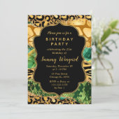 金ゴールドとグリーンサファリゲート誕生日 招待状 (スタンド正面)