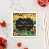 金ゴールドとグリーンサファリゲートSweet sixteen スタンダードカクテルナプキン (インサイチュ)