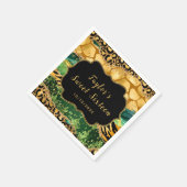 金ゴールドとグリーンサファリゲートSweet sixteen スタンダードカクテルナプキン (角)