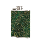 金ゴールドとグリーンダリアの花 フラスク (左)