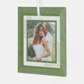 金ゴールドとグリーンフォト ガラスオーナメント (正面左)