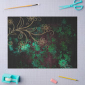 金ゴールドとグリーンフローラの分離 薄葉紙 (クラフト)