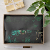 金ゴールドとグリーンフローラの分離 薄葉紙 (ギフト)