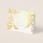 金ゴールドとグリーンフローラ宗教クリスチャン悔やみや弔慰 箔カード (正面)