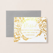 金ゴールドとグリーンフローラ宗教クリスチャン悔やみや弔慰 箔カード (封筒付き正面)