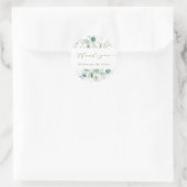 金ゴールドとグリーンボタニカルスモールビジネスサンキュー ラウンドシール (バッグ)