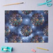 金ゴールドとグリーンマンダラオンダークスカイデコパージュ 薄葉紙 (クラフト)