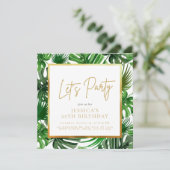 金ゴールドとグリーン誕生日  招待状 (スタンド正面)