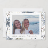 金ゴールドとグレーのフォトホリデーカード 案内状 (正面)