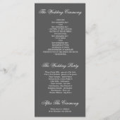 金ゴールドとグレーのヴィンテージフローラ結婚式 プログラム (裏面)