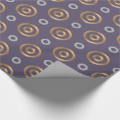 金ゴールドとグレーの円 ラッピングペーパー (角)