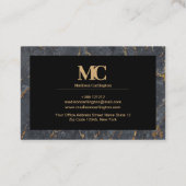 金ゴールドとグレーの大理石テクスチャ 名刺 (裏面)