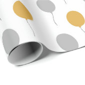 金ゴールドとグレーハッピーニューイヤー ラッピングペーパー (ロールコーナー)