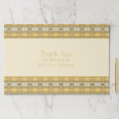 金ゴールドとグレーパターン（の模様が）ある紙ランチョンマット ペーパーパッド (インサイチュ)