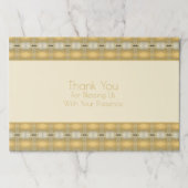 金ゴールドとグレーパターン（の模様が）ある紙ランチョンマット ペーパーパッド (正面)