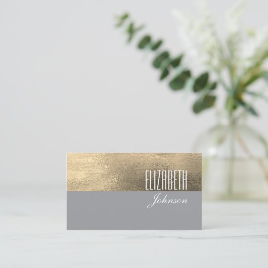 金ゴールドとグレープロフェッショナル 名刺 (スタンド正面)