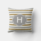 金ゴールドとグレーモノグラム枕 クッション (裏面)