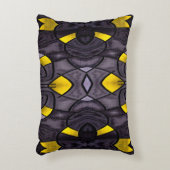 金ゴールドとグレー抽象芸術表現主義 アクセントクッション (正面(垂直))