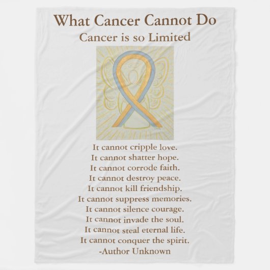 金ゴールドとグレー認識度リボンアートフリースブランケット フリースブランケット (正面)