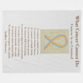 金ゴールドとグレー認識度リボンアートフリースブランケット フリースブランケット (正面(横))