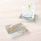 金ゴールドとグレー ガラスコースター (アングル)