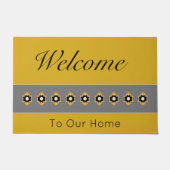 金ゴールドとグレー ドアマット (正面)