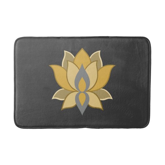 金ゴールドとグレー バスマット (正面)