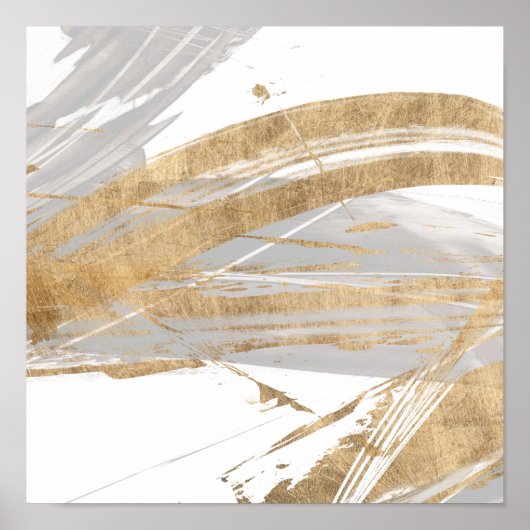 金ゴールドとグレー ポスター (正面)