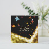 金ゴールドとコンフェティスの招待で新年( 2026 ) 招待状 (スタンド正面)