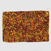 金ゴールドとサンゴまたは鮮やかな赤のテクスチャ ゴルフタオル (横)