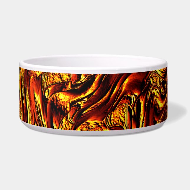 金ゴールドとサンゴまたは鮮やかな赤のテクスチャ ボウル (正面)