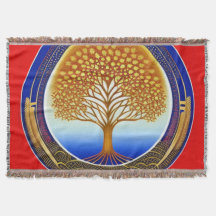 金ゴールドとシアンツリー