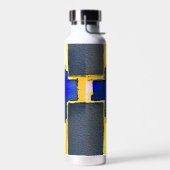 金ゴールドとシアン水色クロスウォーターボトル ウォーターボトル (左面)