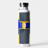 金ゴールドとシアン水色クロスウォーターボトル ウォーターボトル (右面)
