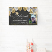 金ゴールドとシルバーの風船卒業バナー 横断幕 (インサイチュ)